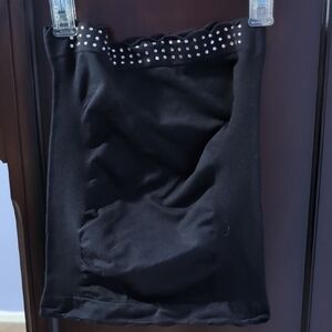 Elegant Black Skirt with Studded Waistband